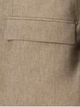 Veste de Costume en Lin Grande Taille Beige