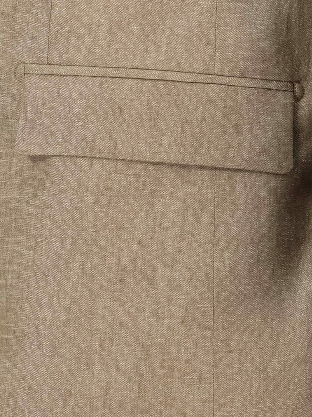 Veste de Costume en Lin Grande Taille Beige
