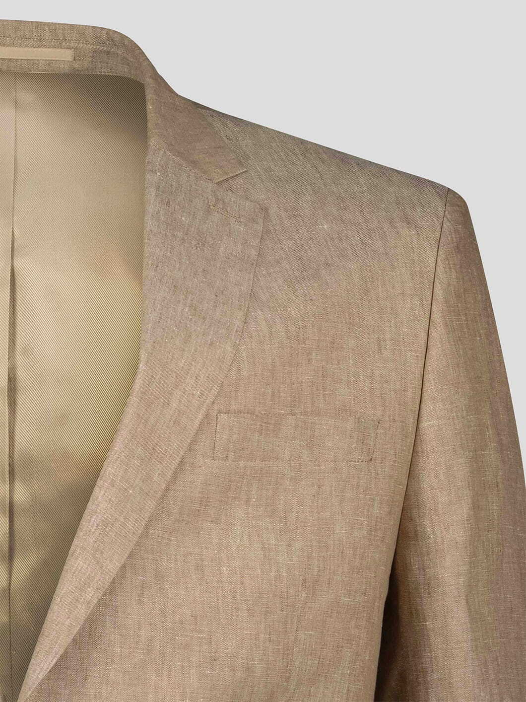 Veste de Costume en Lin Grande Taille Beige