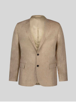 Veste de Costume en Lin Grande Taille Beige