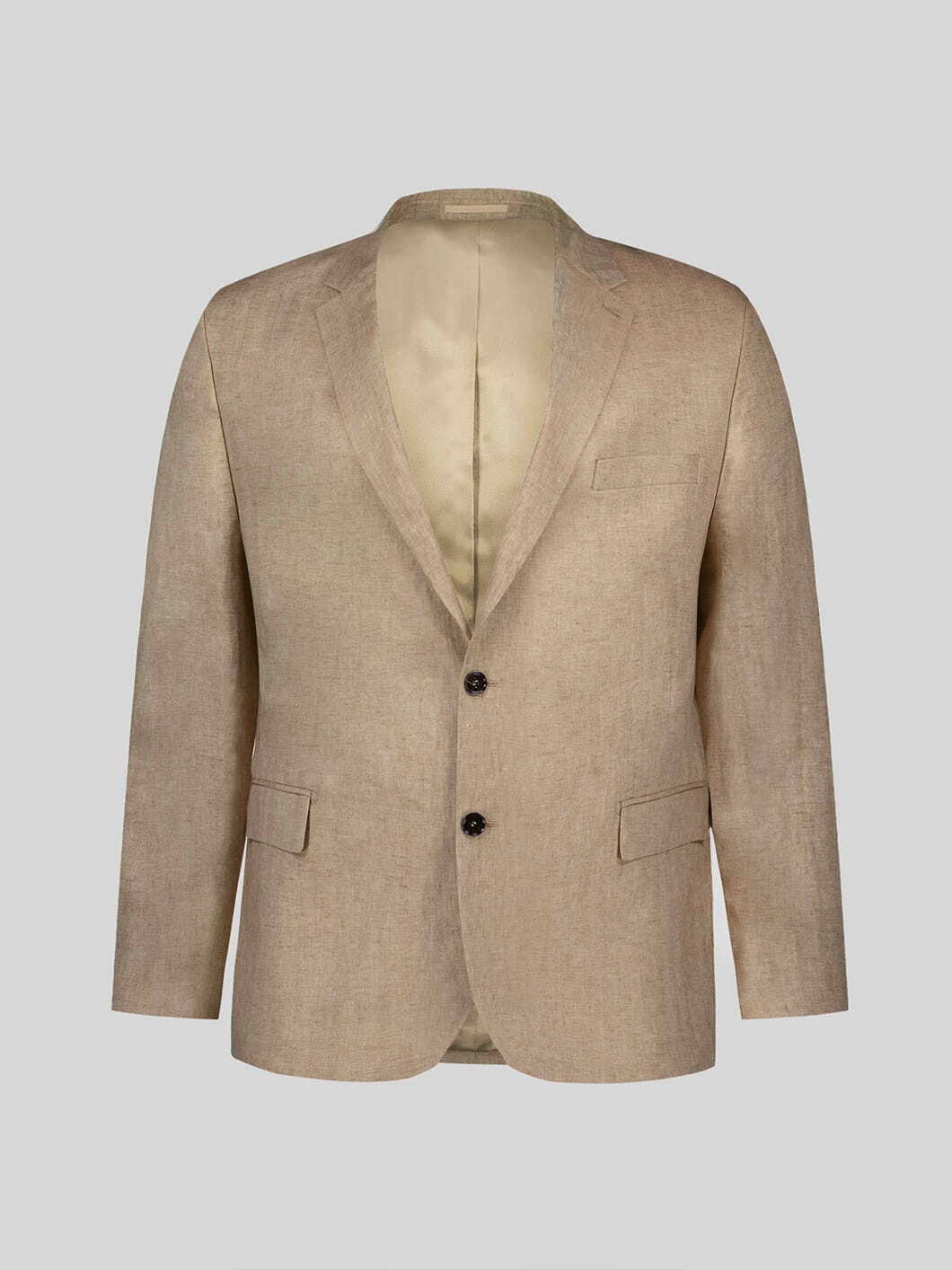 Veste de Costume en Lin Grande Taille Beige