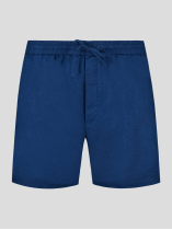 Bermuda Elastiqué Lin Mélangé Grande Taille Bleu