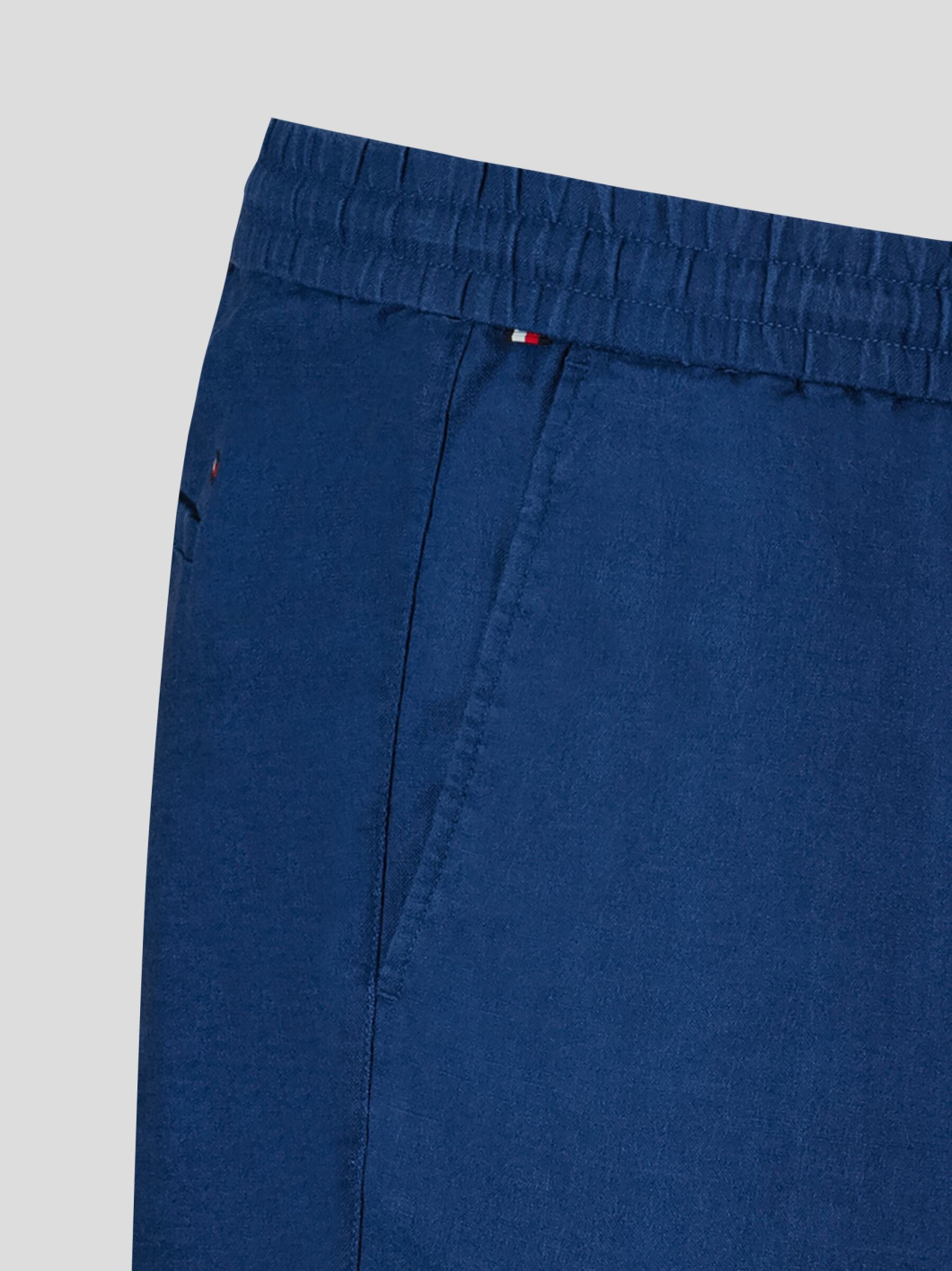 Bermuda Elastiqué Lin Mélangé Grande Taille Bleu