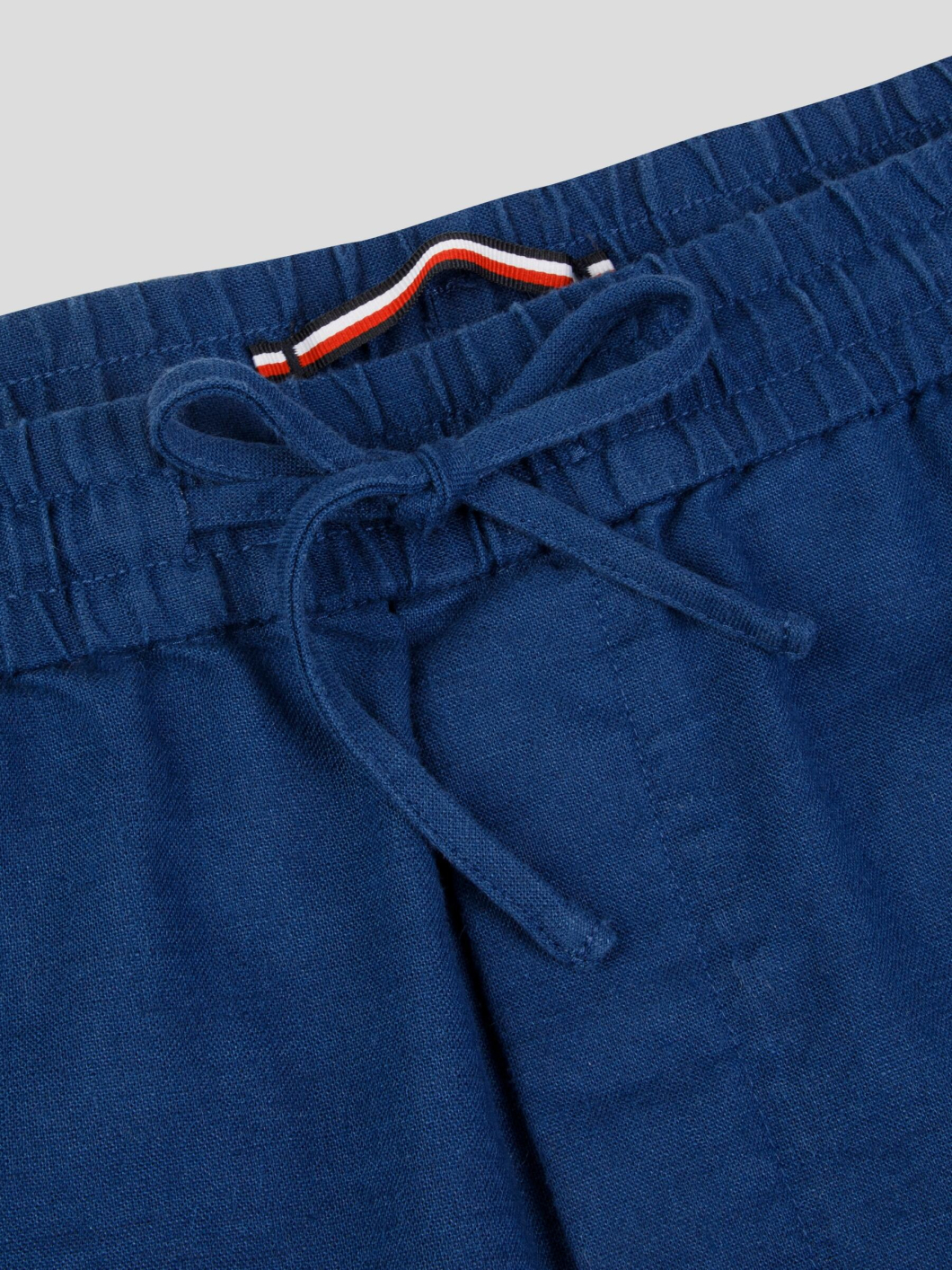 Bermuda Elastiqué Lin Mélangé Grande Taille Bleu