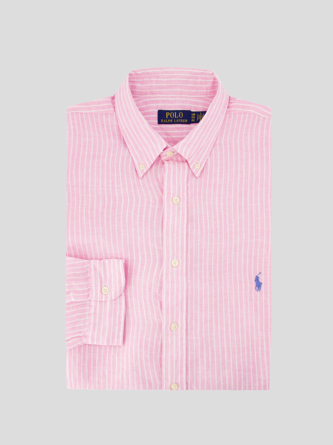 Chemise en Lin Rayée Grande Taille Rose/Blanc