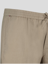 Bermuda Elastiqué Lin Mélangé Grande Taille Beige