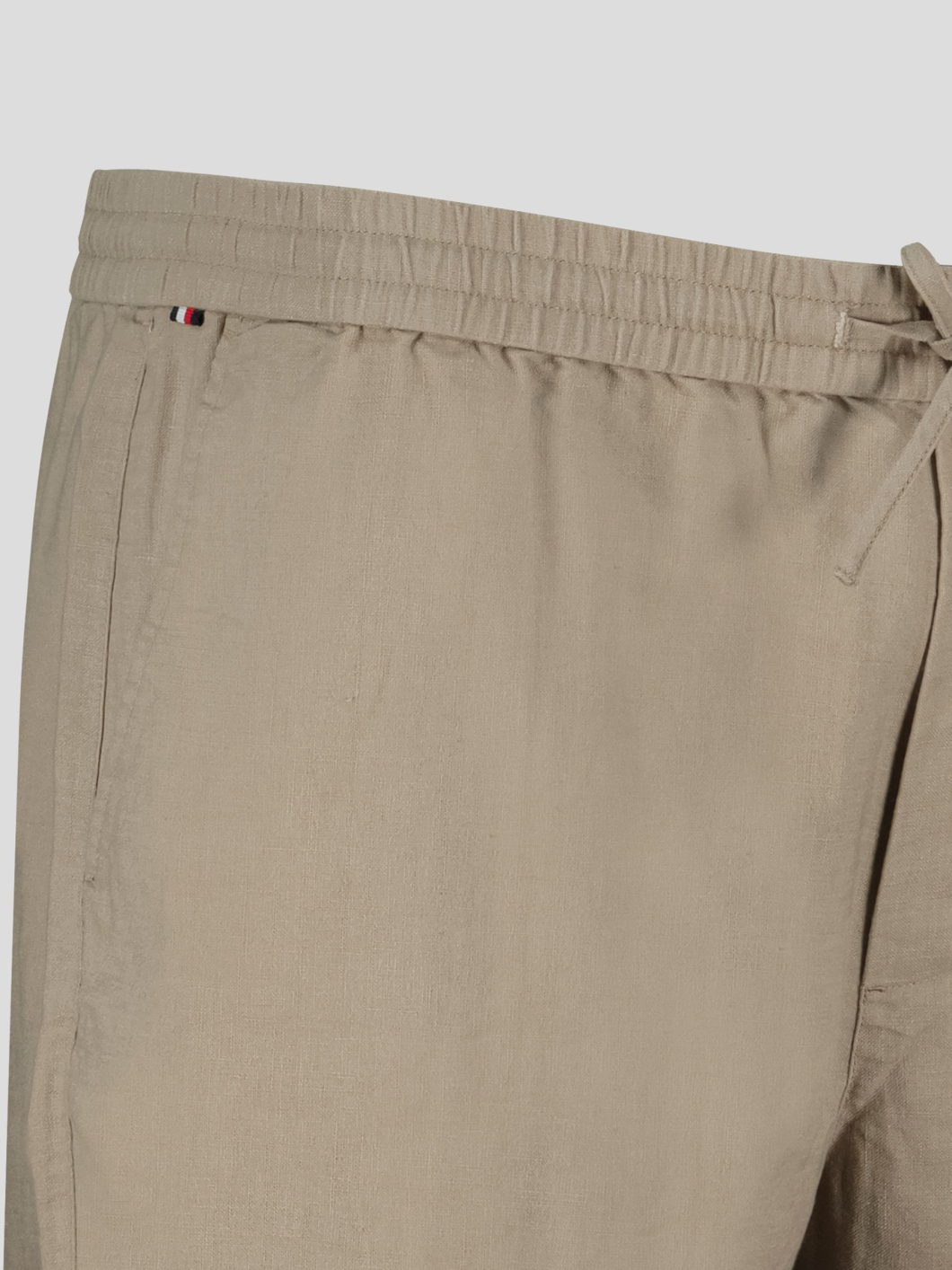 Bermuda Elastiqué Lin Mélangé Grande Taille Beige