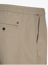 Bermuda Elastiqué Lin Mélangé Grande Taille Beige