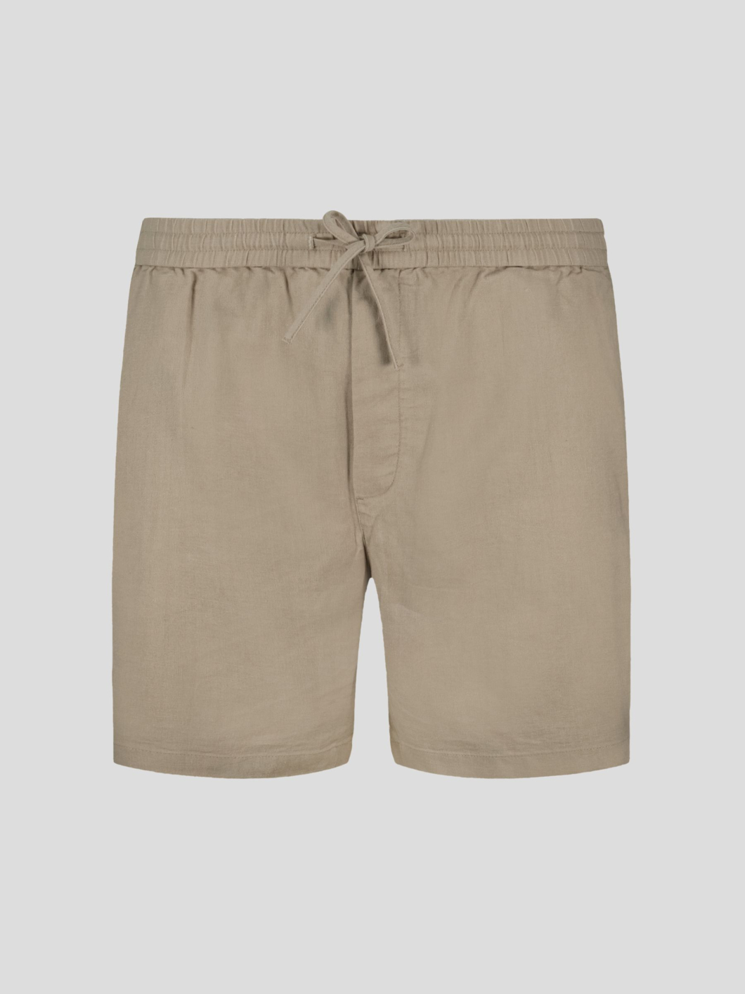 Bermuda Elastiqué Lin Mélangé Grande Taille Beige
