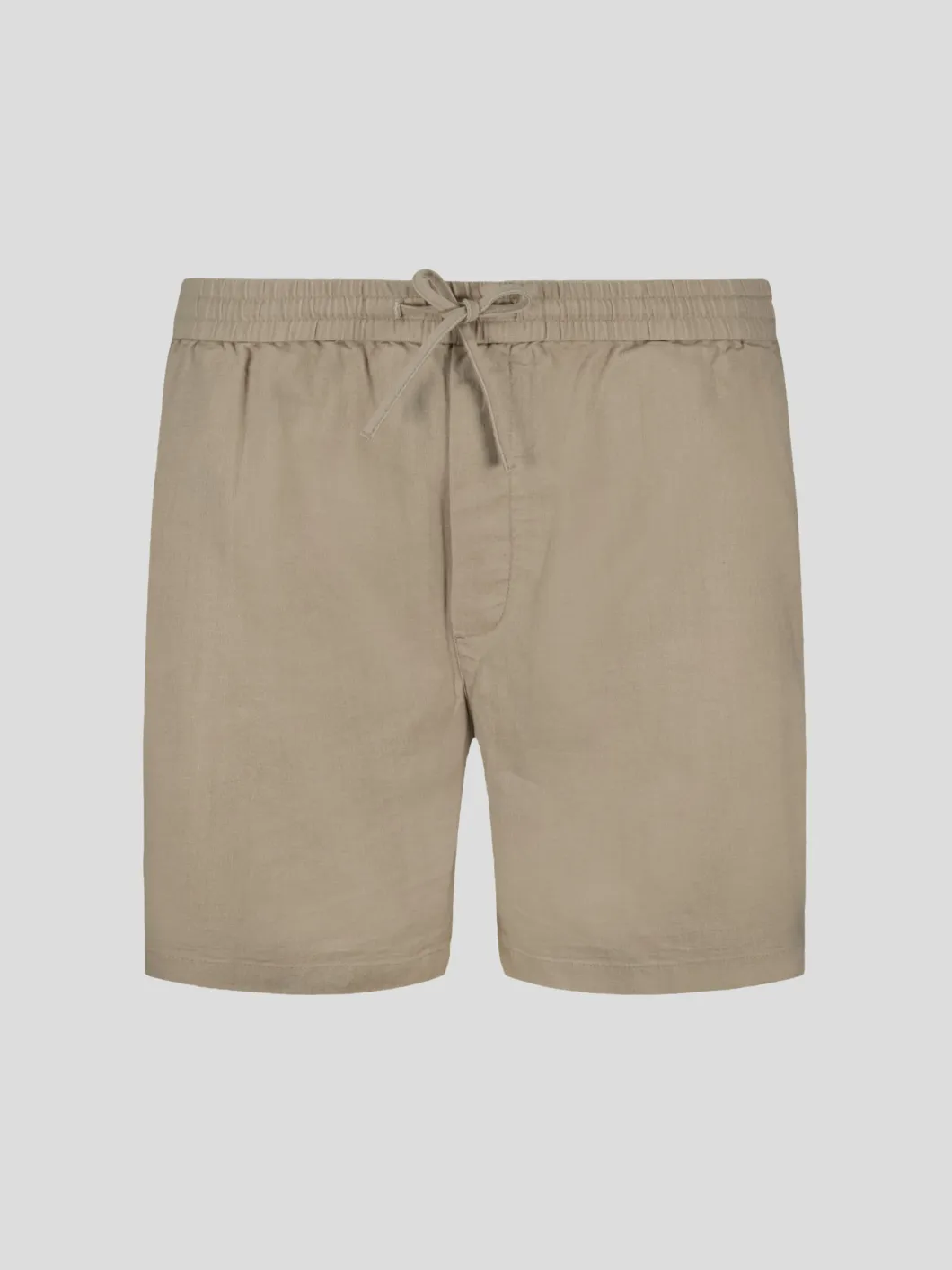 Bermuda Elastiqué Lin Mélangé Grande Taille Beige