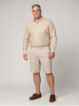 Chemise Rayée Ralph pour Homme Grand Beige et Blanche