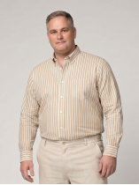 Chemise Rayée Ralph pour Homme Grand Beige et Blanche