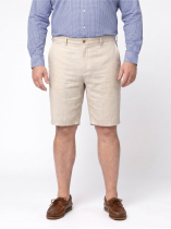 Bermuda Gary en Lin  pour Homme Grand Beige
