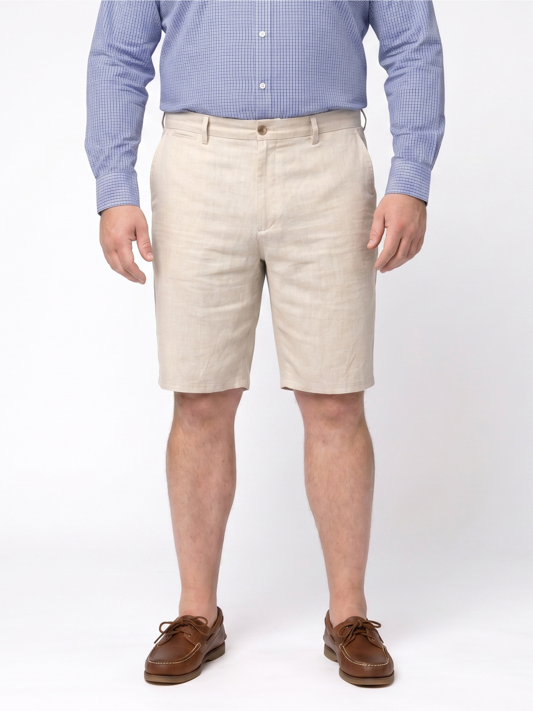 Bermuda Gary en Lin  pour Homme Grand Beige