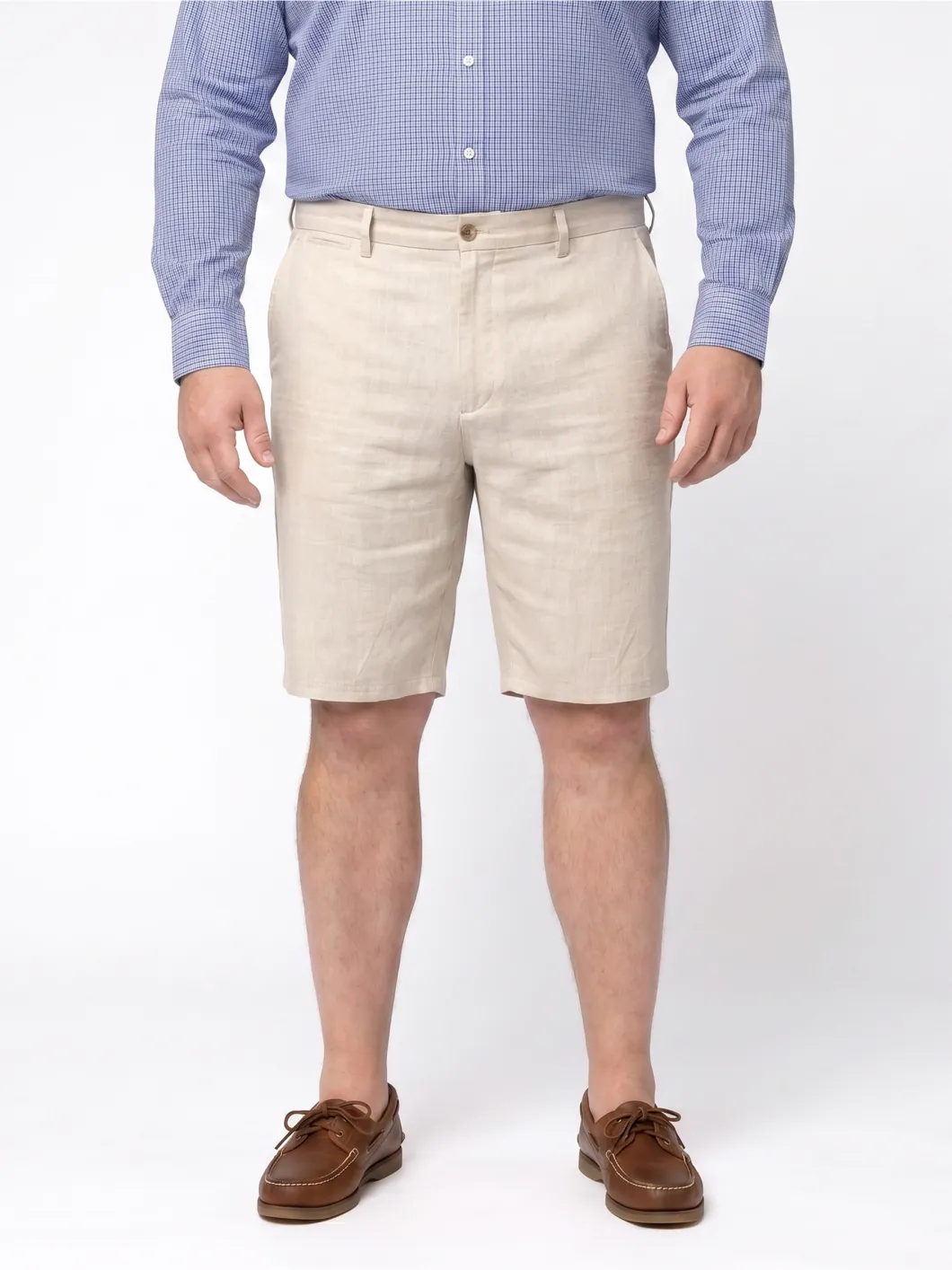 Bermuda Gary en Lin  pour Homme Grand Beige