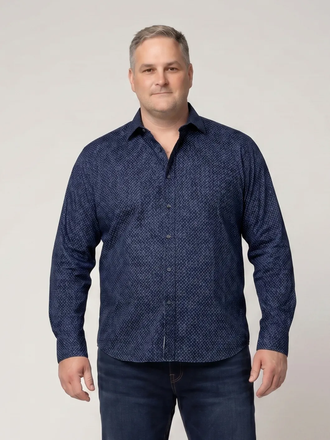 Chemise Gianni Micro Motifs pour Homme Grand Marine