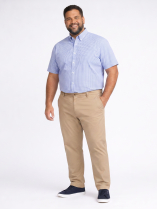 Chemisette Vichy Zack-Léo pour Homme Grand  Bleue et Blanche