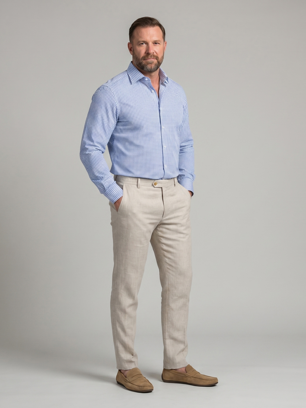 Chemise à Carreaux Max pour Homme Grand Bleue et Blanche