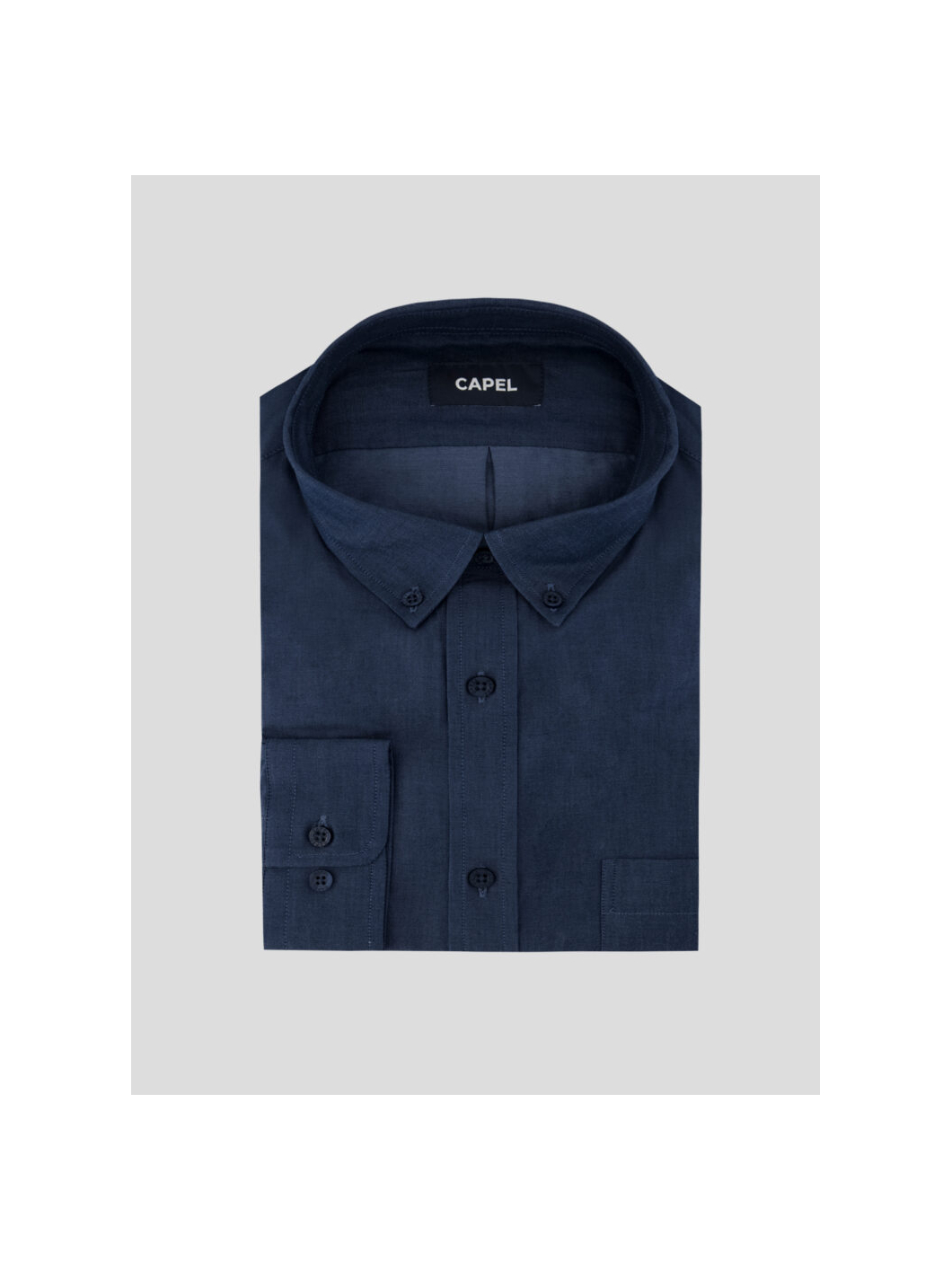 Chemise en Coton Unie Marine Capel Grande Taille
