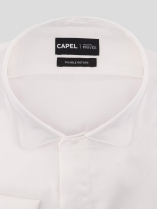 Chemise Col Cassé Double Retors César pour Homme Grand Blanche
