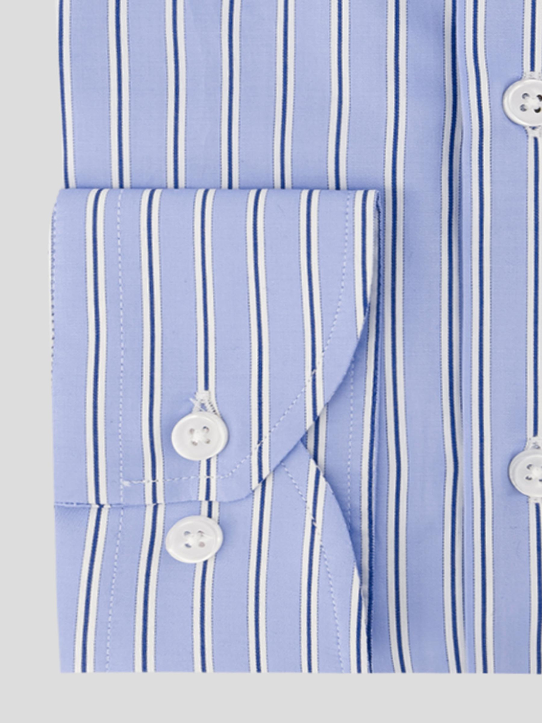 Chemise Rayée Double Retors Roméo-Léo Grande Taille Bleue et Blanche