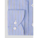Chemise Rayée Double Retors Roméo-Léo Grande Taille Bleue et Blanche