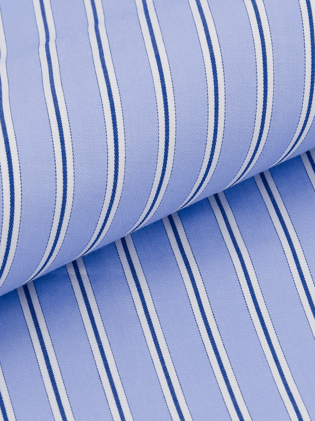Chemise Rayée Double Retors Roméo-Léo Grande Taille Bleue et Blanche