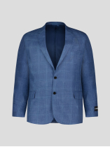 Veste à Carreaux Grande Taille Bleue