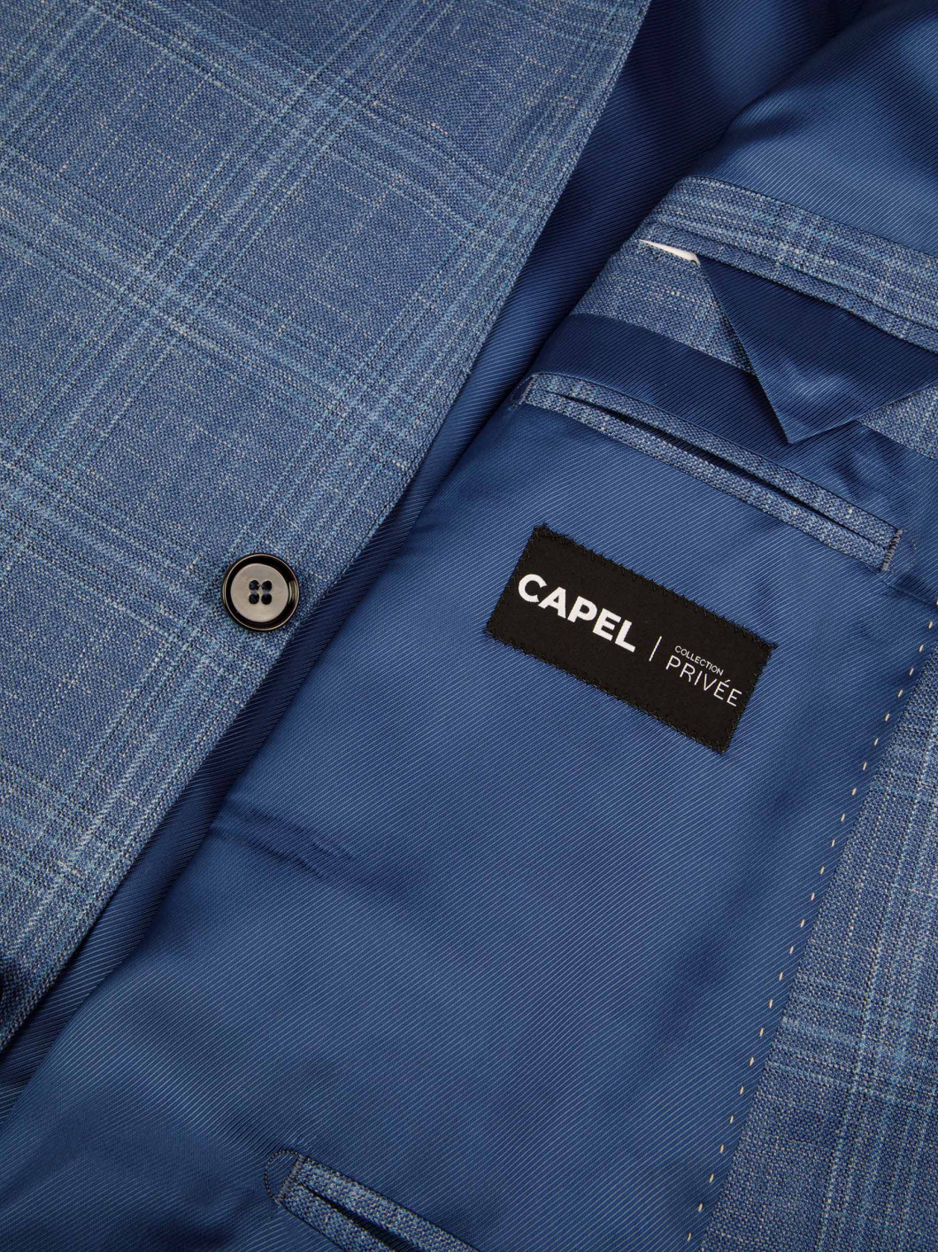 Veste à Carreaux Grande Taille Bleue