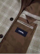Veste à Carreaux pour Homme Grand Beige et Bleue