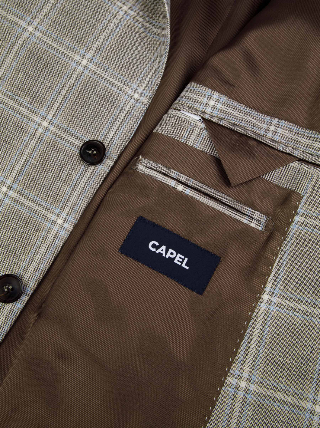 Veste à Carreaux pour Homme Grand Beige et Bleue