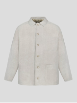 Veste Worker en lin Grande Taille Beige