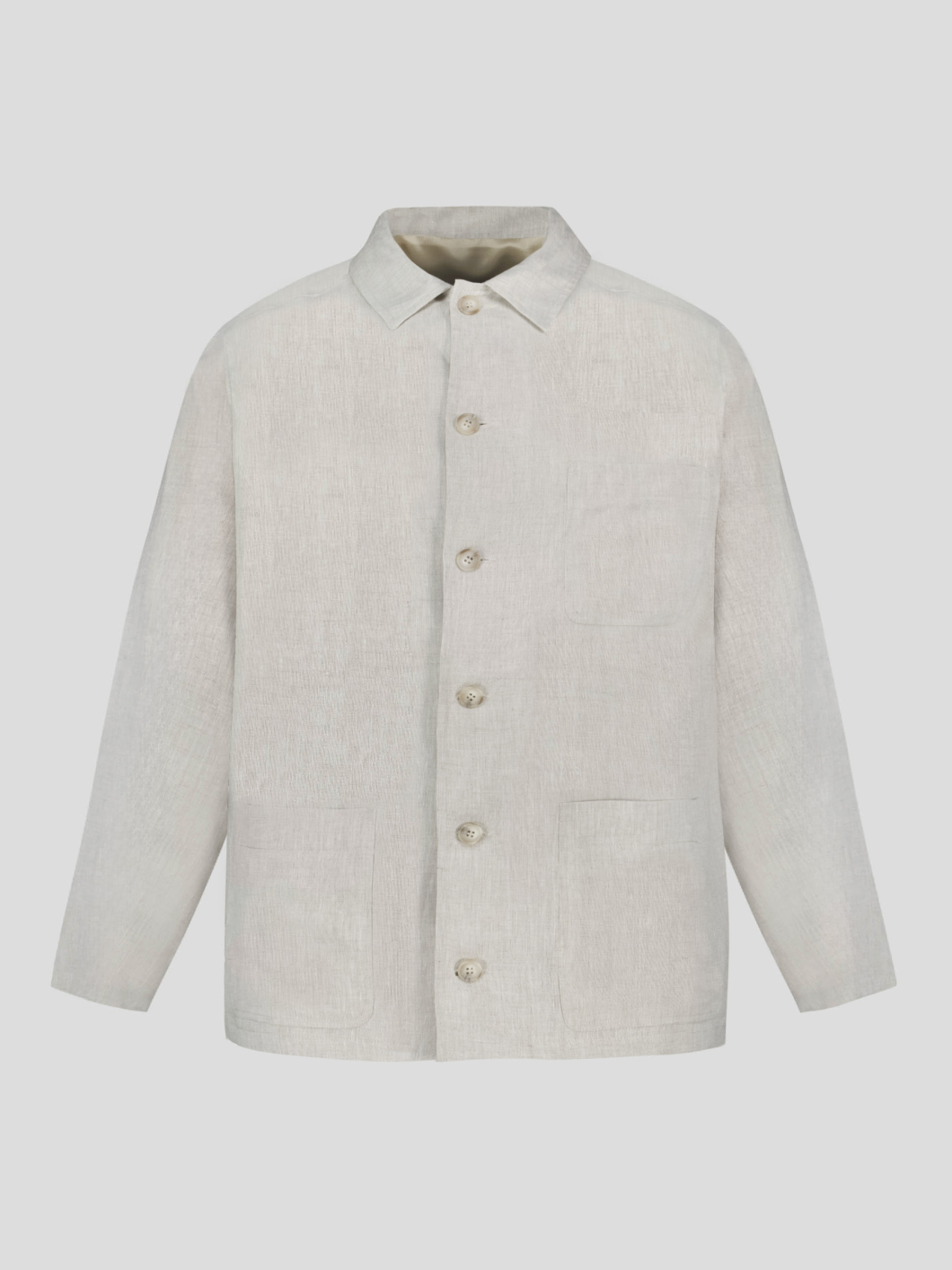 Veste Worker en lin Grande Taille Beige