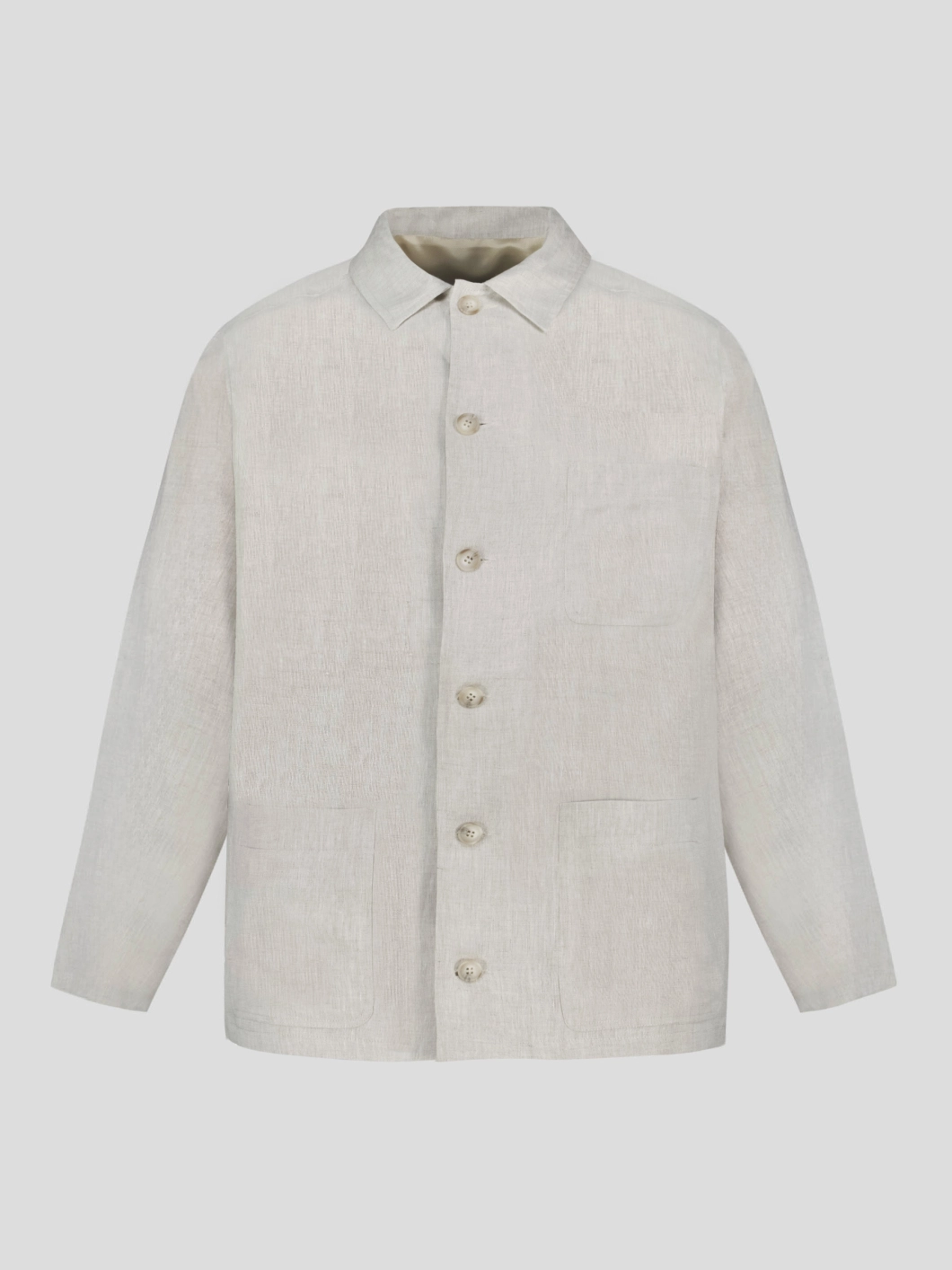 Veste Worker en lin Grande Taille Beige