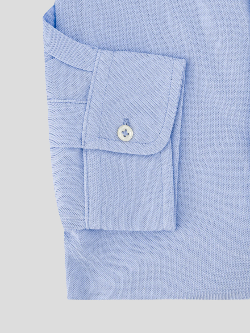 Chemise Maille Piquée Grande Taille Bleue
