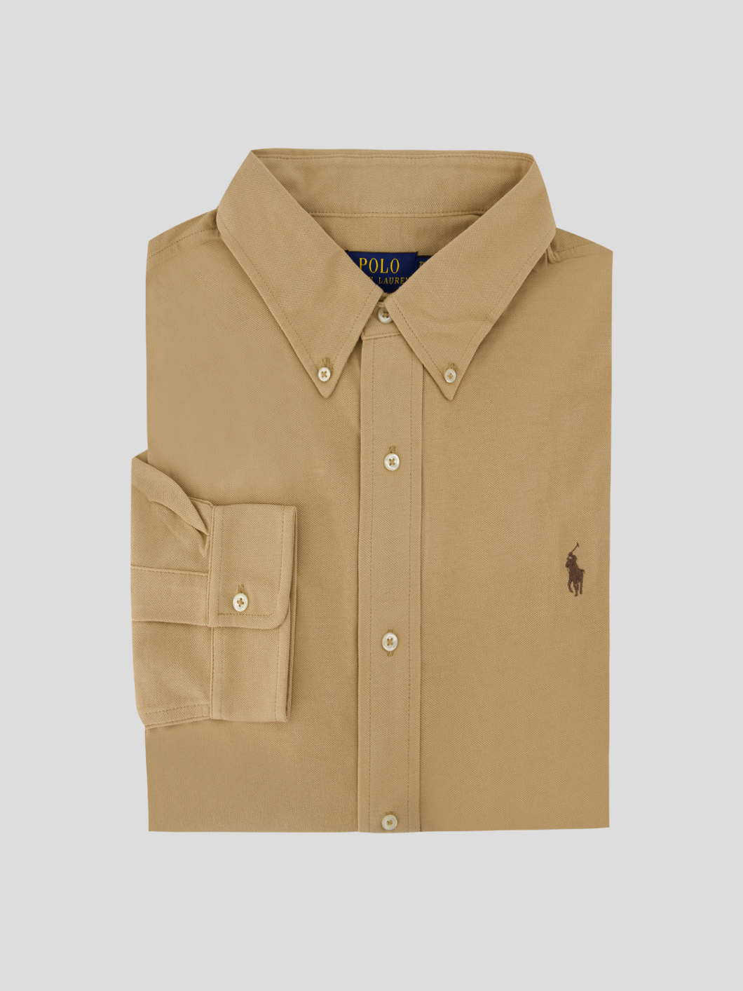 Chemise Maille Piquée Grande Taille Beige