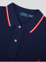 Polo Piqué Liserés Contrastés Grande Taille Marine