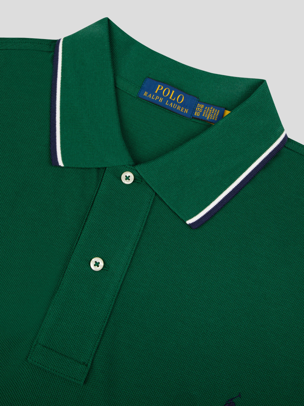 Polo Piqué Liserés Contrastés Grande Taille Vert