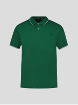 Polo Piqué Liserés Contrastés Grande Taille Vert