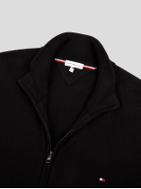Cardigan Zippé Col Camionneur Grande Taille Noir