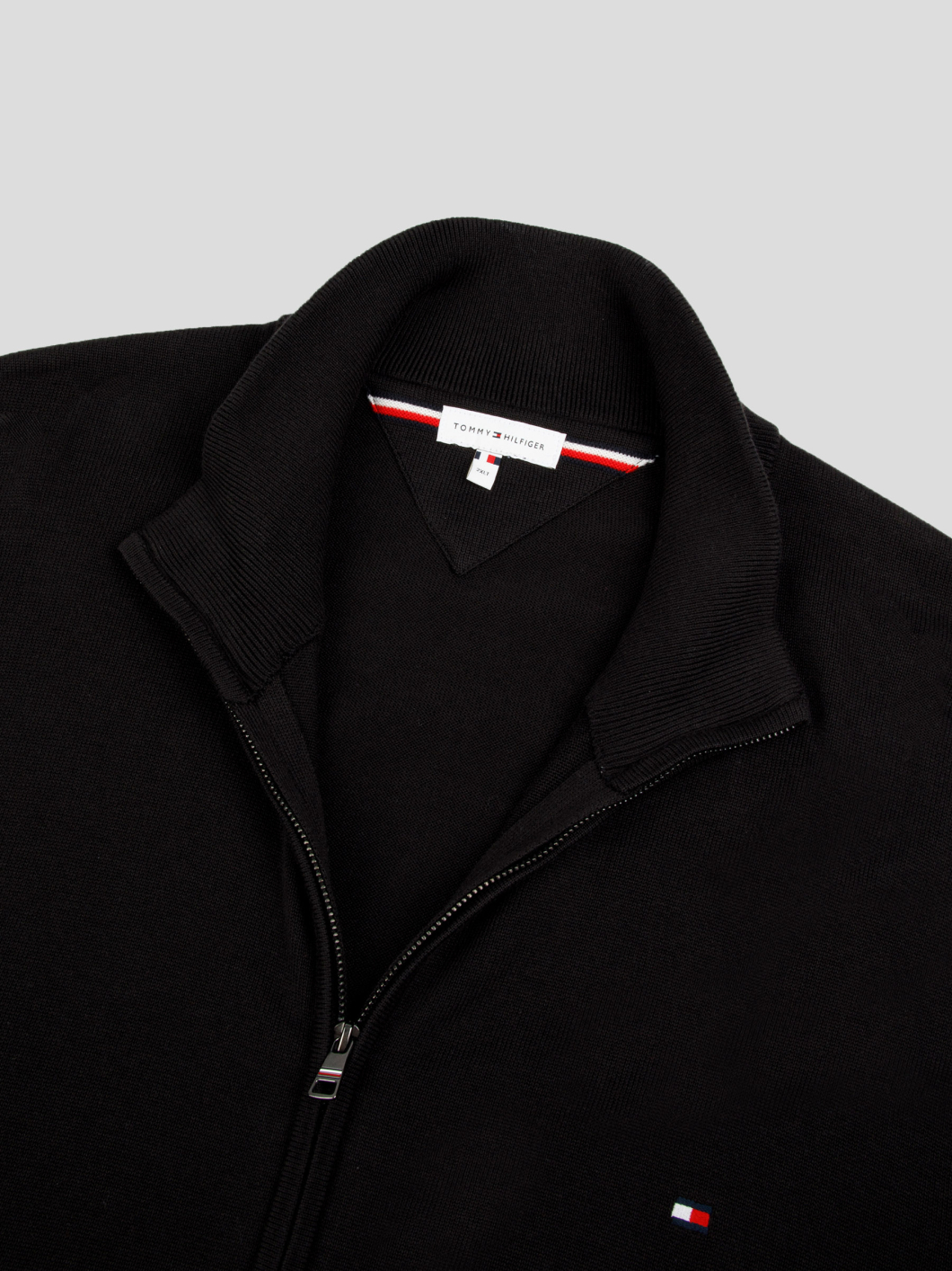 Cardigan Zippé Col Camionneur Grande Taille Noir