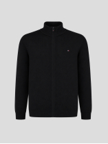 Cardigan Zippé Col Camionneur Grande Taille Noir