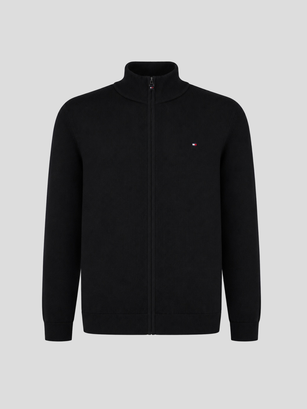 Cardigan Zippé Col Camionneur Grande Taille Noir