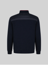Cardigan Zippé Mix Media Grande Taille Marine