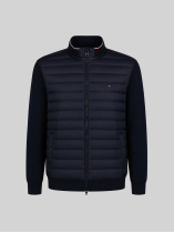 Cardigan Zippé Mix Media Grande Taille Marine