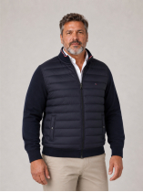 Cardigan Zippé Mix Media Grande Taille Marine