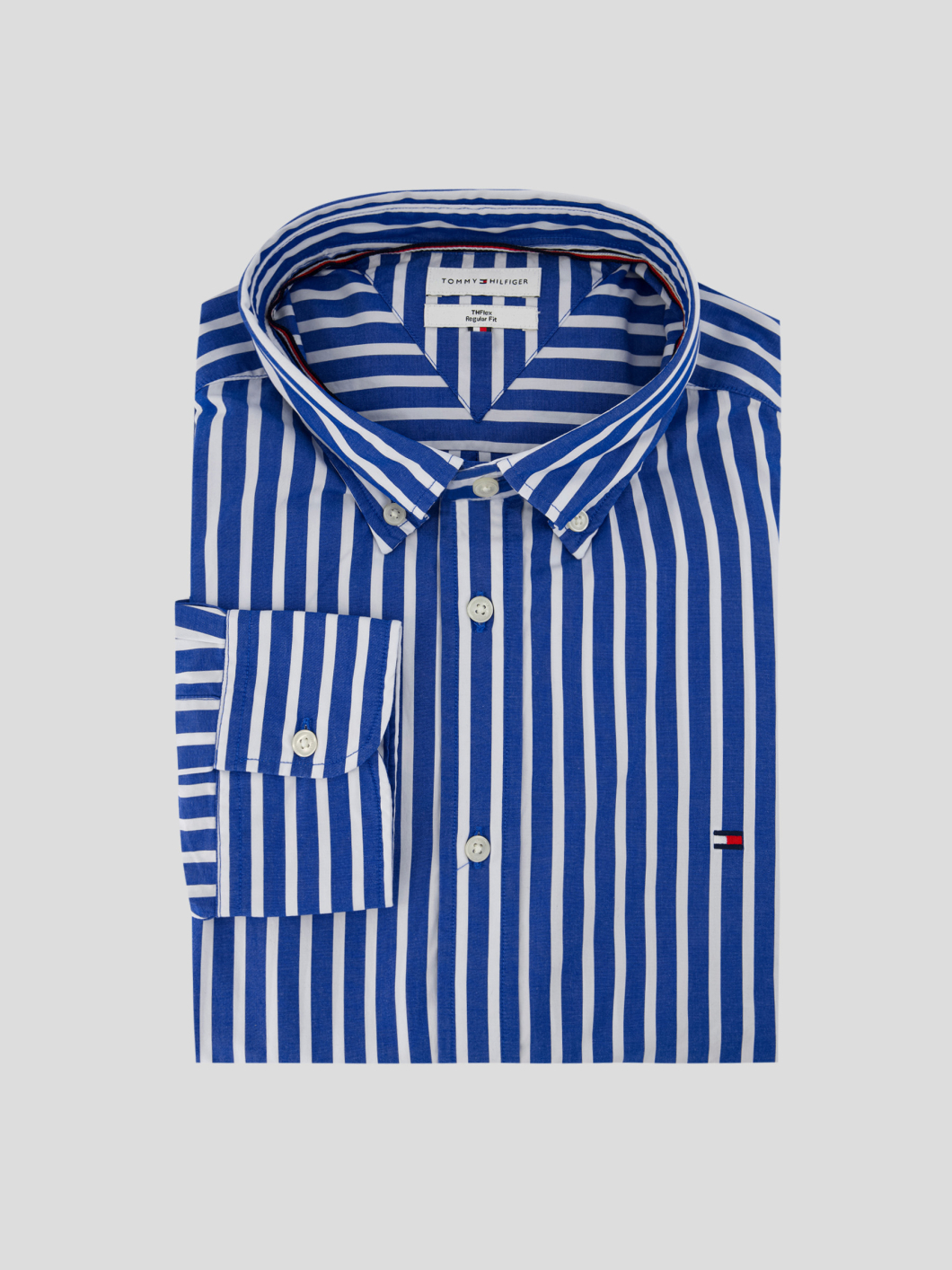 Chemise Popeline Rayée Grande Taille Bleue et Blanche