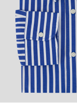 Chemise Popeline Rayée Grande Taille Bleue et Blanche