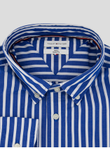 Chemise Popeline Rayée Grande Taille Bleue et Blanche