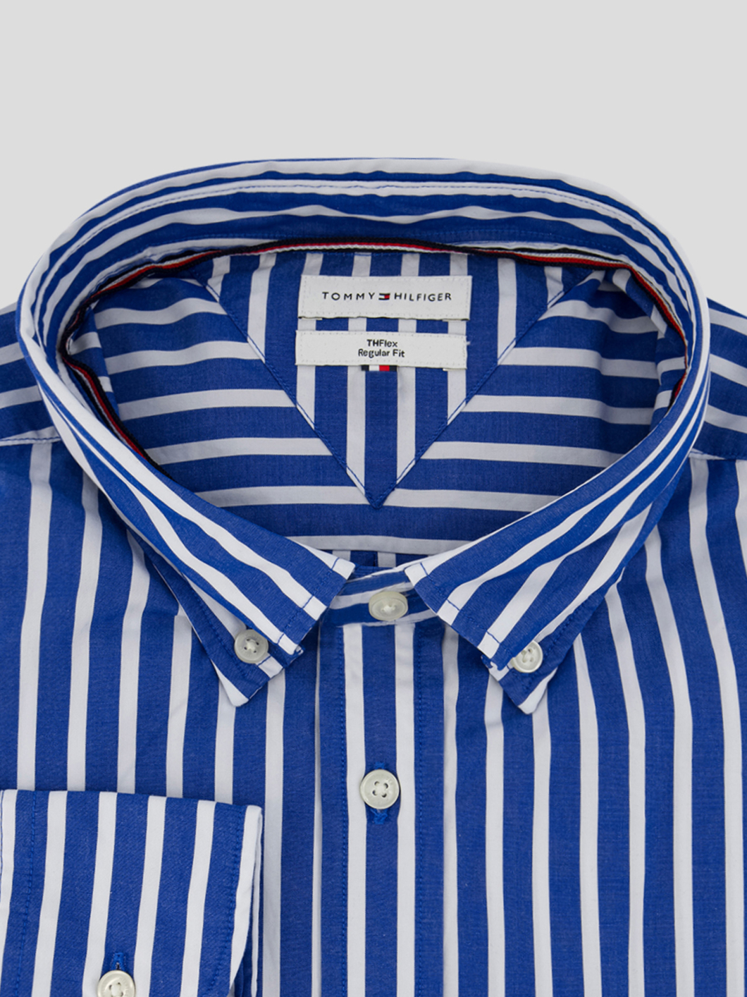 Chemise Popeline Rayée Grande Taille Bleue et Blanche